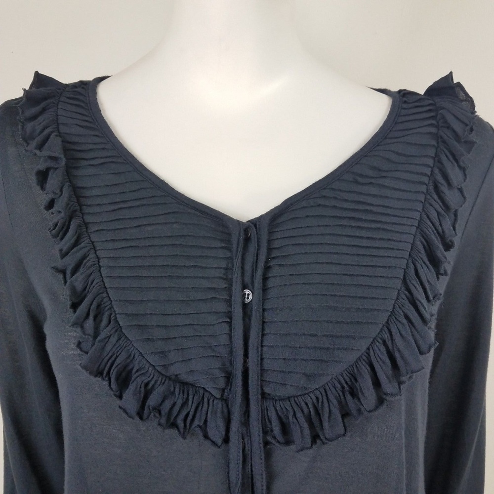 JOIE SOFT Pleated 3/4 Sleeve Grey Blouse Size S - Picture 2 of 8